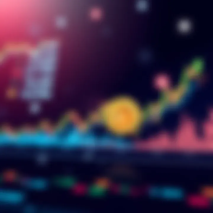 A chart showing the rise of Dogecoin prices with upward trends and market indicators.