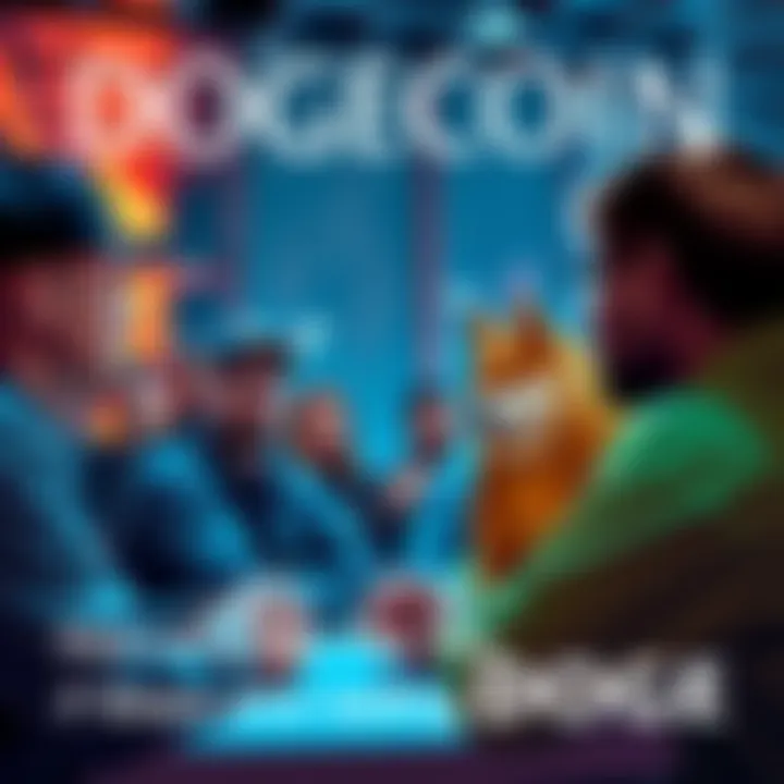 A group of people sharing their experiences about Dogecoin, talking and listening to each other