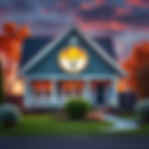 A house with a Dogecoin logo, symbolizing the acceptance of Dogecoin for home loan applications