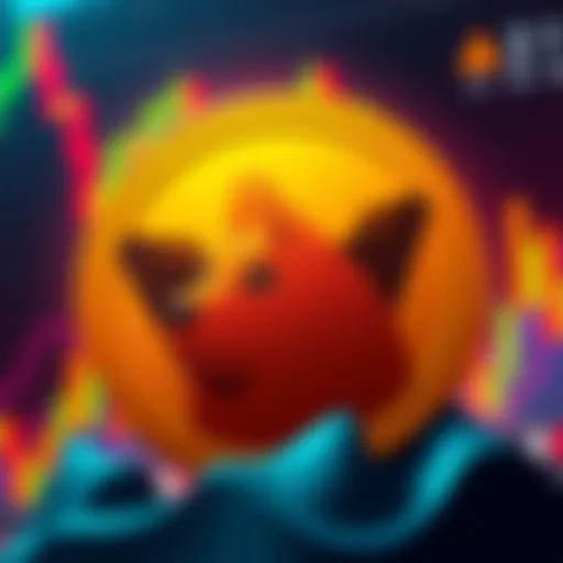 A graphic showing a strong Dogecoin symbol with a chart in the background indicating market fluctuations and patience in investment.