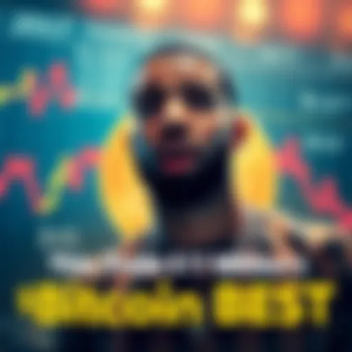 Drake looking surprised with a Bitcoin symbol and falling graph behind him, showing disappointment over his bet.