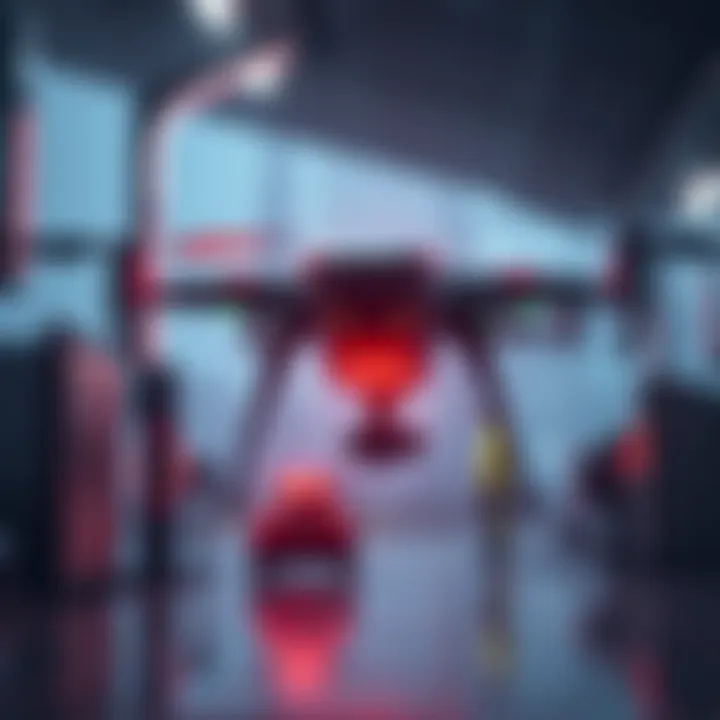 A drone recharging at a station, highlighting the integration of technology in the machine economy.