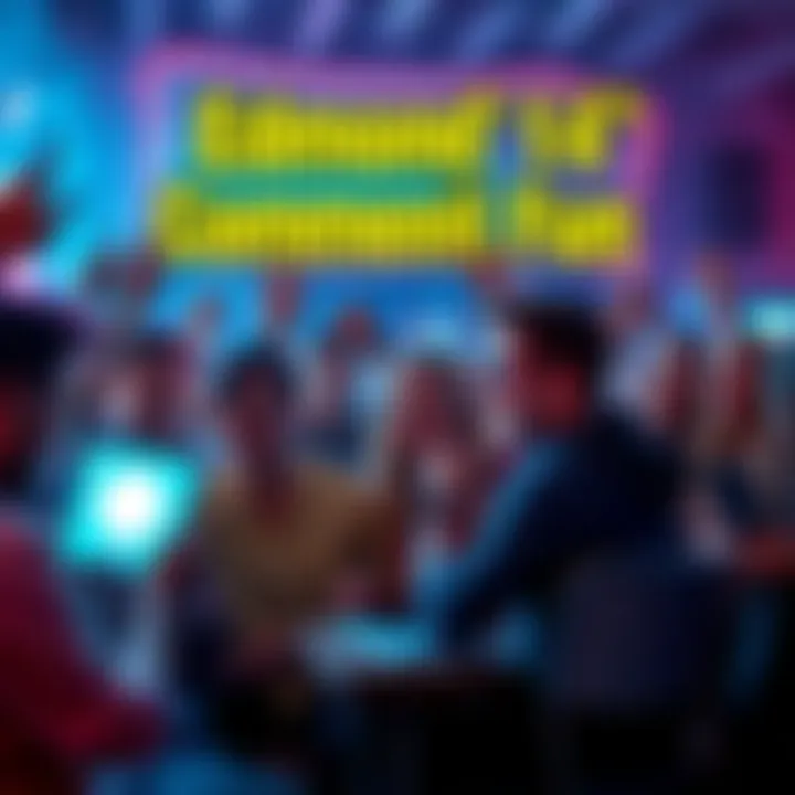 A vibrant scene showing fans excitedly creating YTP content inspired by Edmond's quirky 14th commercial