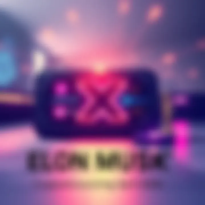 A promotional graphic for Elon Musk's X Money, featuring a digital wallet with a futuristic design and elements symbolizing cryptocurrency.