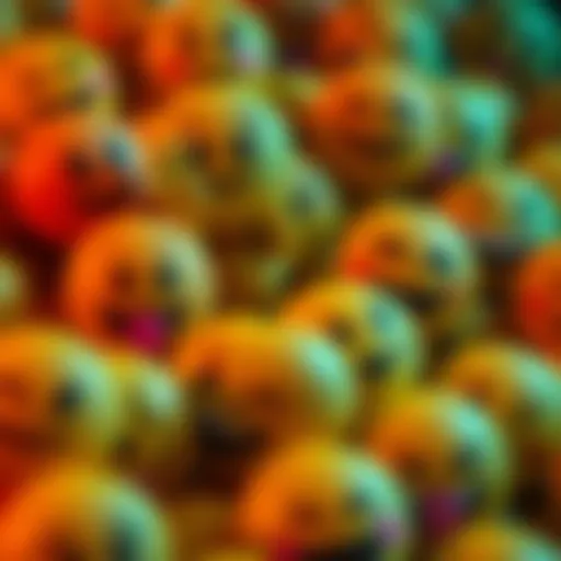 A collage of various emojis like 😅 and 🥲 representing different emotions in digital chats