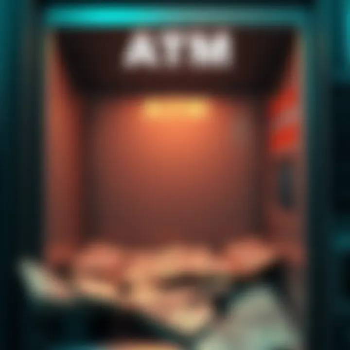An empty ATM machine surrounded by cash withdrawal slips, illustrating banks struggling to meet cash demands.