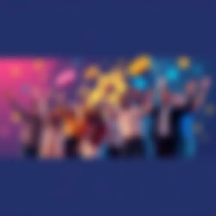 A graphic showing diverse investors, both small and large, celebrating equal chances in staking rewards, with digital currency symbols in the background.
