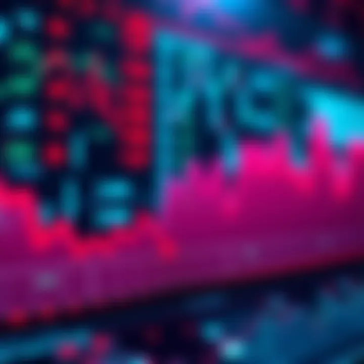 A graphic showing a downward trend line representing concerns about ether's tokenomics, with financial symbols in the background.