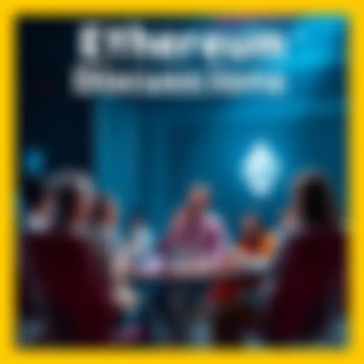 A group of people engaged in a discussion about Ethereum, sharing news and updates.