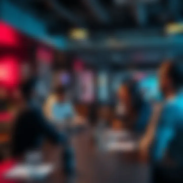 A group of people discussing Ethereum in a casual setting, sharing insights and ideas about price and news.