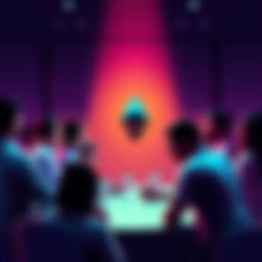 A group of people engaged in a discussion about Ethereum, sharing thoughts and ideas