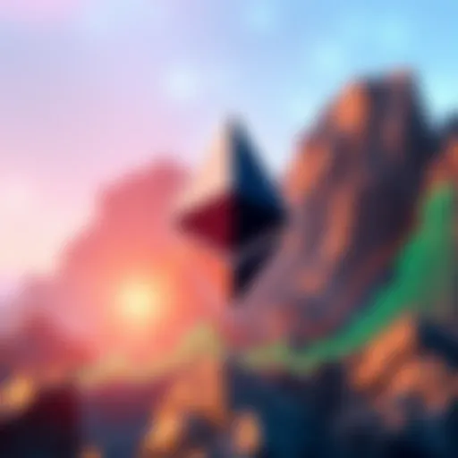 Digital illustration of Ethereum logo with a rising graph showing potential growth to $2,000 amidst global tensions.