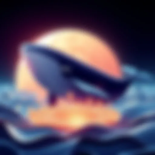 An illustration of a large Ethereum whale making a transfer of $145 million in ETH, symbolizing significant market activity.