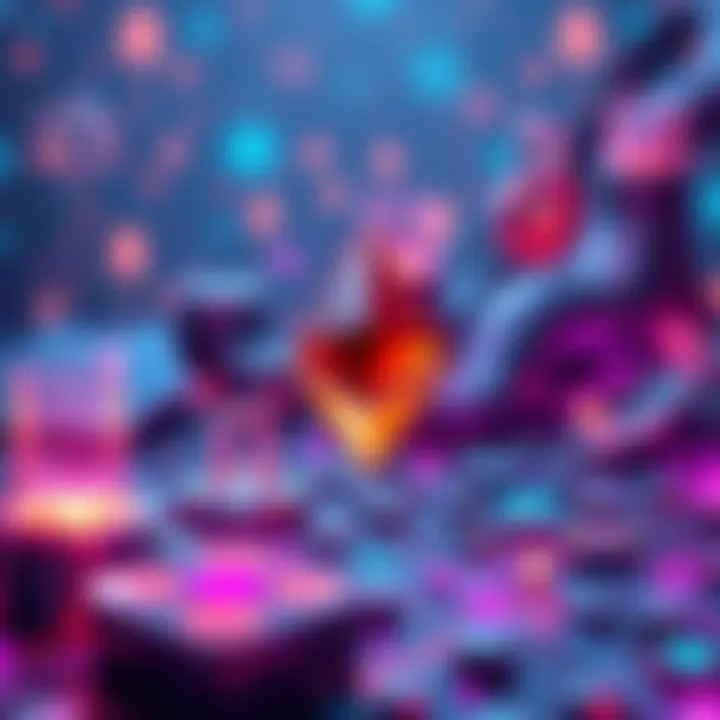 Visual representation of Ethereum blockchain with symbols of finance and security.