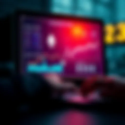 A person reviewing Ethereum news on a laptop with charts and graphs displayed, symbolizing investment advice.