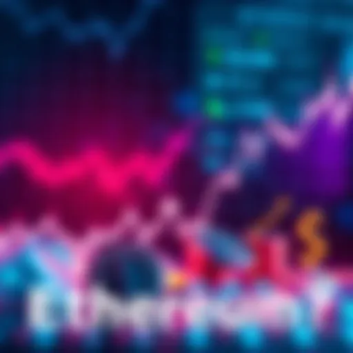 Graph showing Ethereum price trends with upward movement and investment symbols