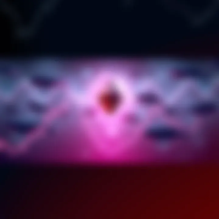 A visual representation of Ethereum's price decline, showing a downward trend on a chart with whale icons symbolizing reduced holdings.