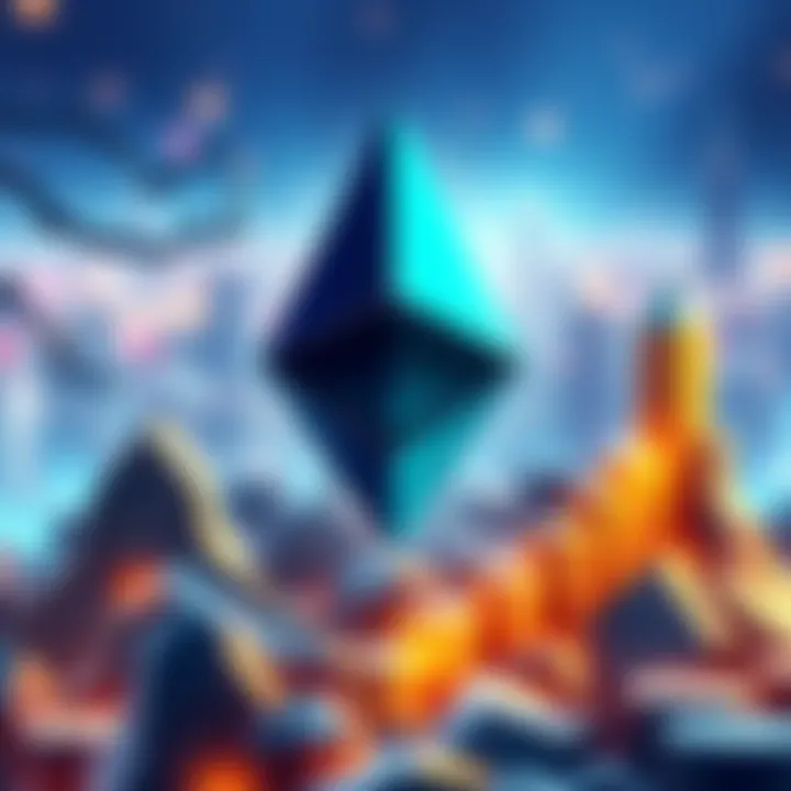 Ethereum Staking Growth An illustration showing the Ethereum logo with a visual representation of rising stakes, symbolizing the 30% staking milestone.