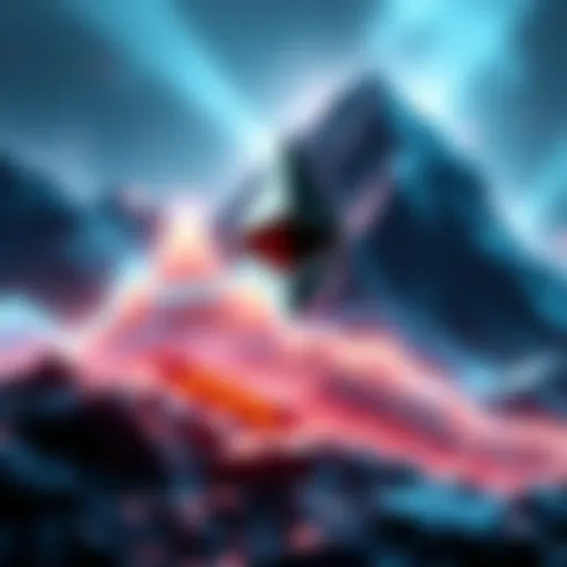 A visual representation of Ethereum potentially entering a supercycle, with Ethereum logo and upward trend line, reflecting growth similar to Bitcoin's success.