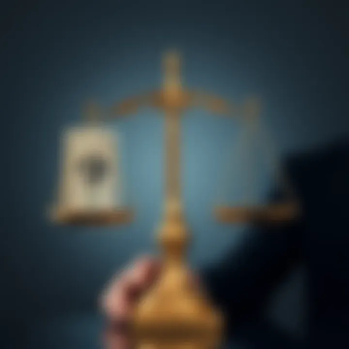 A person holding a scale with money on one side and a question mark on the other, symbolizing the evaluation of worth versus cost.