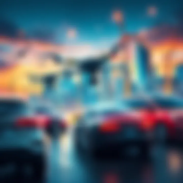A collage of futuristic technologies impacting daily life, including drones, electric vehicles, and renewable energy sources.