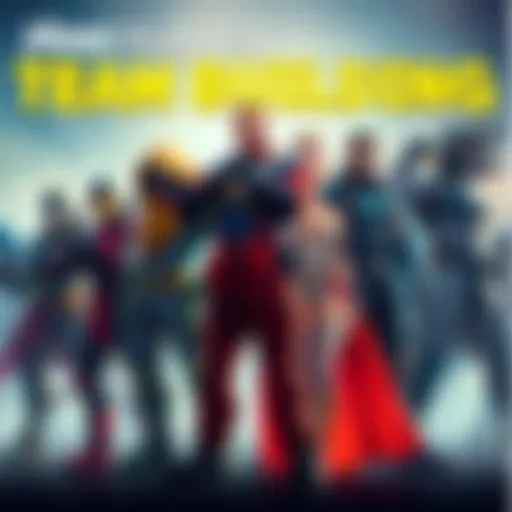 A group of diverse gaming characters standing together, showcasing strength and teamwork in a battle-ready pose, representing free-to-play strategies for building a winning team.