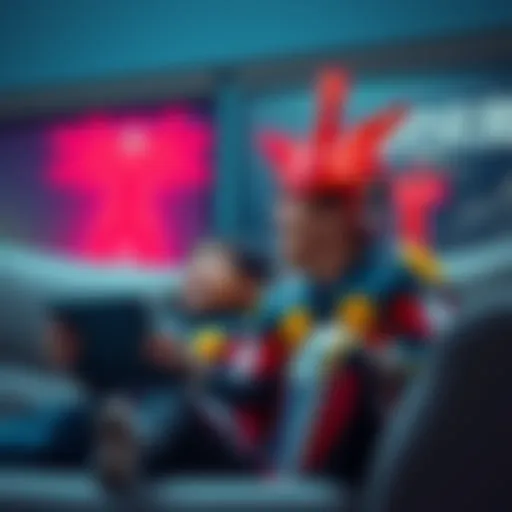 A father and child sit on the couch, enjoying an episode of Choujin Sentai Jetman, with excitement on their faces.