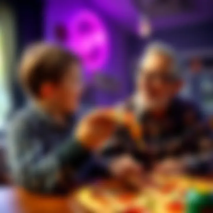 Flynn playfully asks his dad how much he owes for pizza while his dad laughs and assures him it's free, showcasing their close relationship
