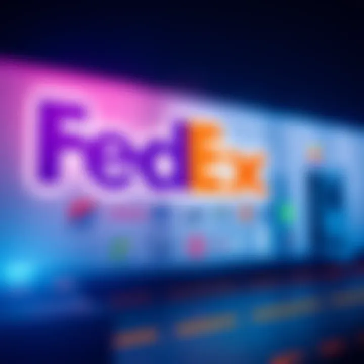 FedEx logo alongside logos of various delivery competitors, symbolizing their integration into the Hedera blockchain for improved logistics.