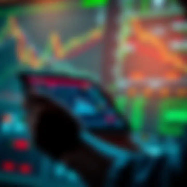 A person reviewing financial data on a tablet while analyzing market trends related to fiat mining.