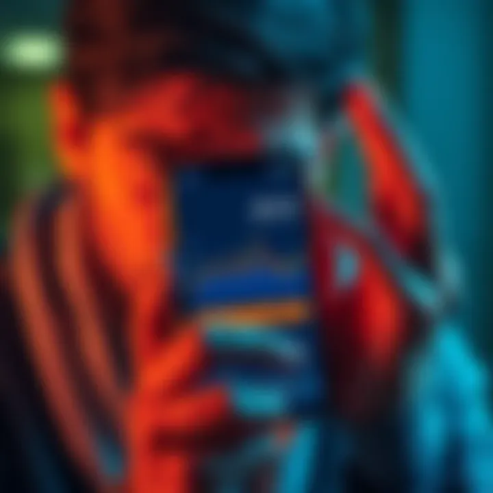 A worried person looking at a phone displaying a cryptocurrency chart with a downward trend