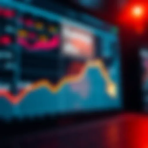 Graph showing a flat trend in earnings over time with a downward arrow