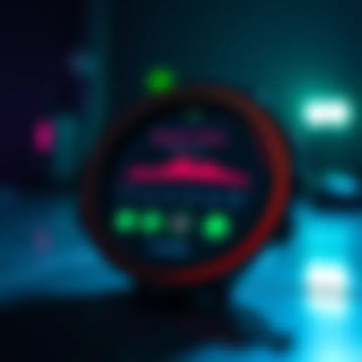 A customized Flex device shows different colors indicating mood levels during a cryptocurrency transaction