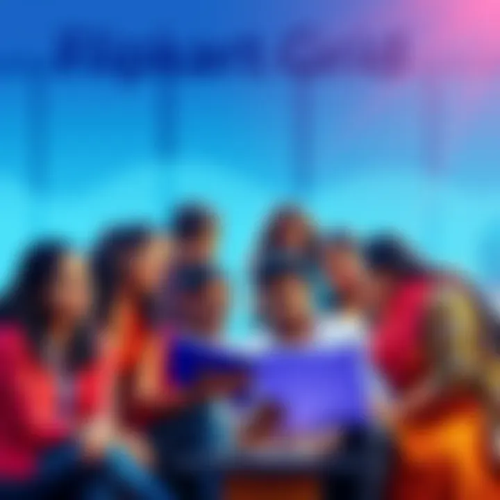 Tips for Flipkart Grid 8.0 Assessment A group of diverse people studying together, sharing insights and tips for the Flipkart Grid 8.0 online assessment.