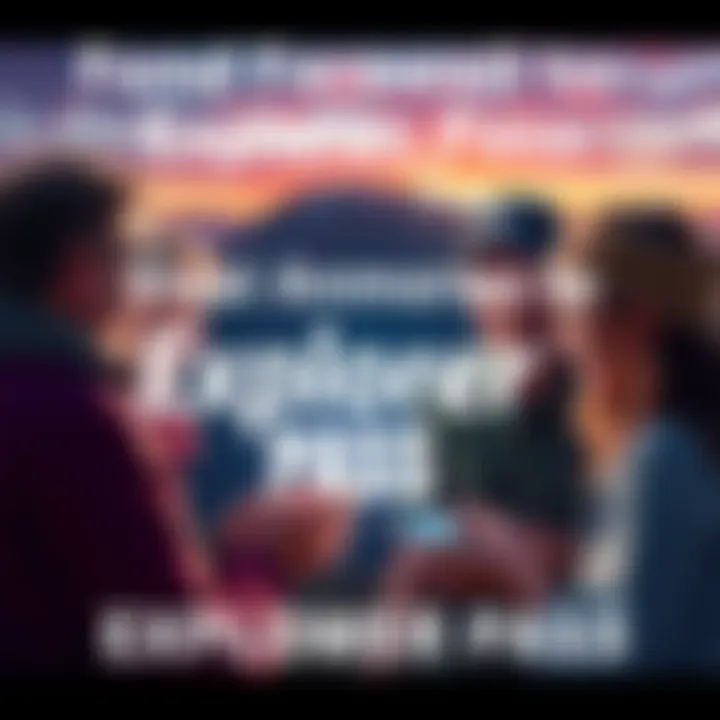 Group of people sharing memories and looking at photos from their journeys using the Explorer Pass.