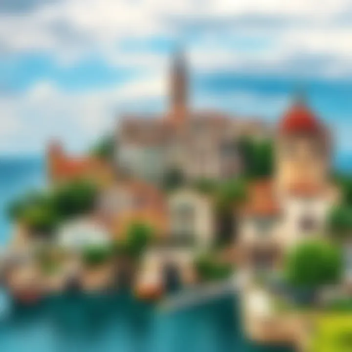 A collage of beautiful properties in Spain, France, and Italy showcasing picturesque views and architecture, highlighting real estate investment opportunities abroad.