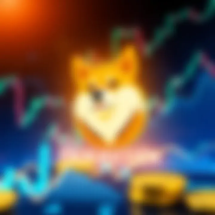 Illustration of Franklin Templeton's Cryptocurrency Index ETF expanding to include Dogecoin, featuring the Dogecoin logo alongside financial graphs and charts.