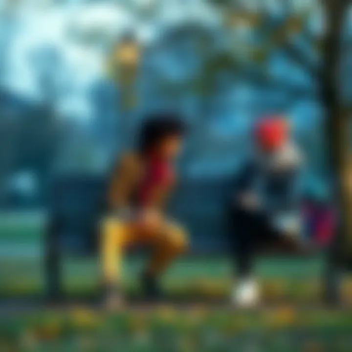 Two friends sitting on a park bench engaging in a candid conversation, smiling and sharing thoughts.
