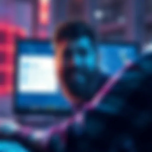 A visual representation of a user frustrated with their Bybit account being frozen, showing a computer screen with a notification of account issues and a worried expression.