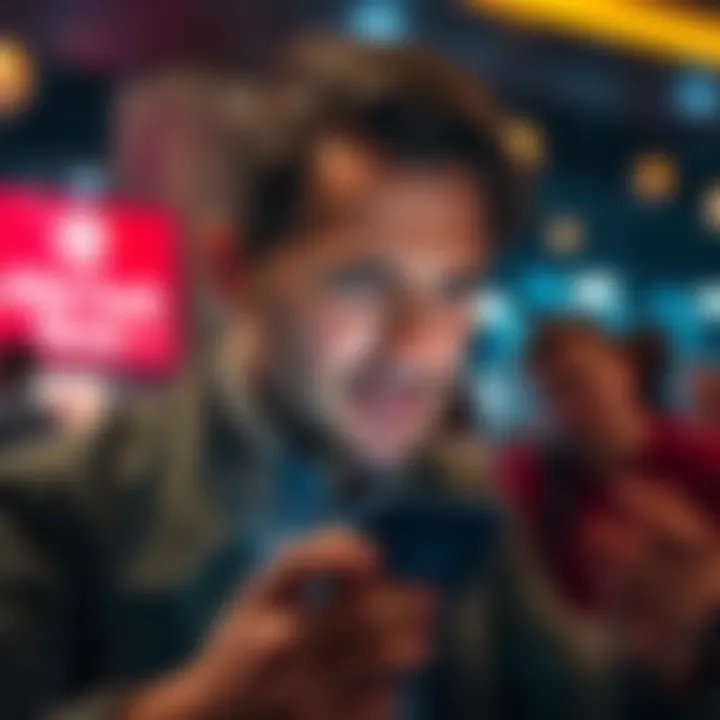 A person looking frustrated while using a smartphone, showing hassle with notification prompts from Atlas Earth app.