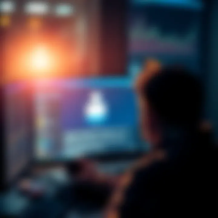 A frustrated person looking at a computer screen displaying a Coinbase login page with an error message, symbolizing account access issues.