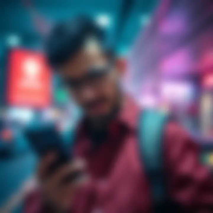 Frustrated customer with phone Customer looking frustrated while holding a phone, struggling with international money transfer issues