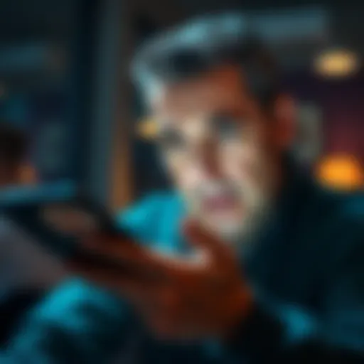 A person looking frustrated while using a smartphone, with Revolut app displayed, highlighting partner offers like Uber One and Nord VPN