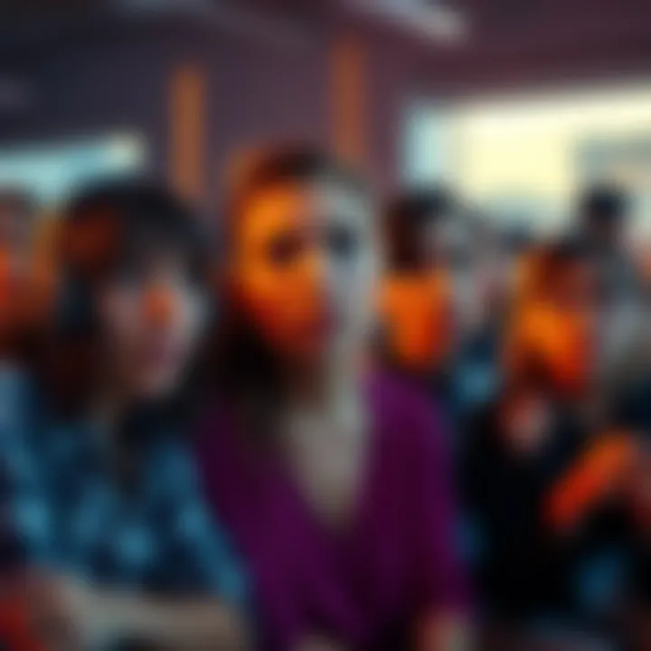 A group of friends looking annoyed as they watch Lisa engage in distracting behaviors like hair flipping and teeth sucking