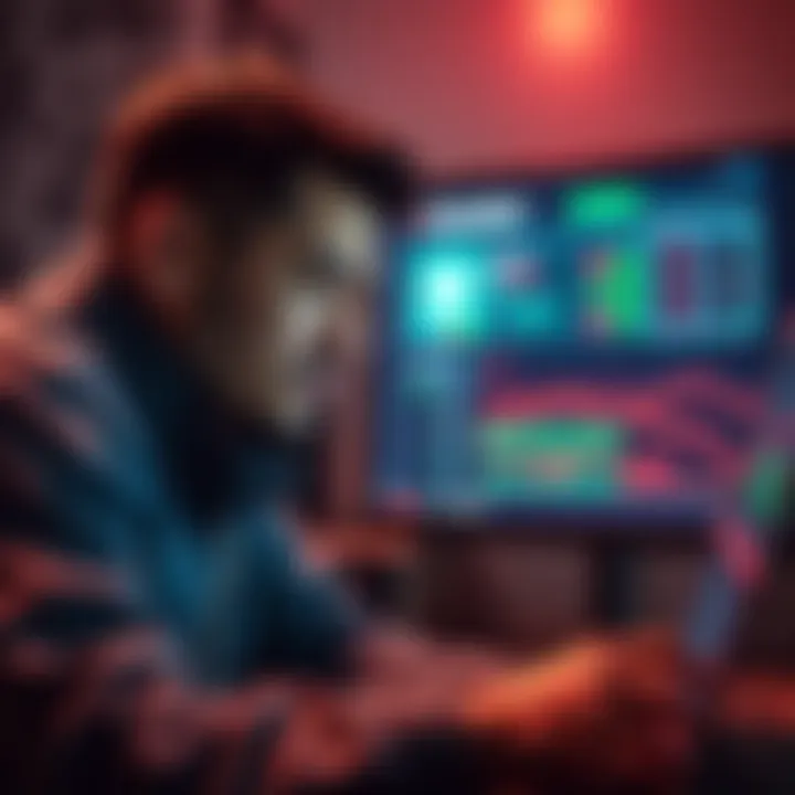 A distressed person looking at a computer screen showing a frozen account on the Kraken platform, expressing frustration over frozen funds.