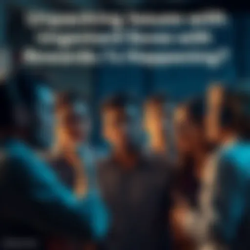 Group of people talking with expressions of confusion and frustration about rewards