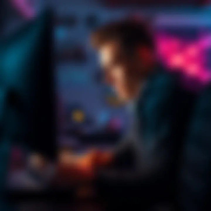 A frustrated individual staring at a computer screen, expressing concern over a closed account and missing funds