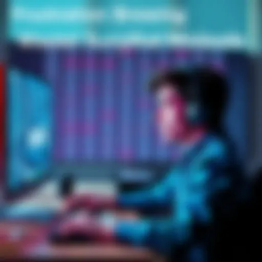 A person with a frustrated expression sitting at a desk, looking at a computer screen filled with survey questions, symbolizing survey fatigue and disappointment.