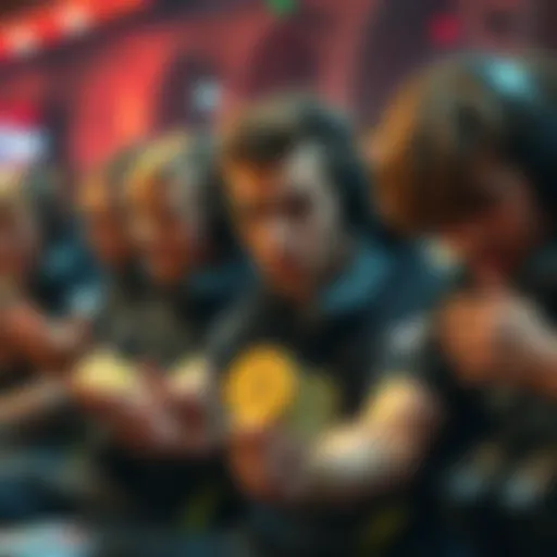 A group of players looking disappointed while holding tokens they won after ad campaigns