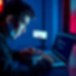 A person looking stressed while on a phone, with a laptop showing a blocked transaction notification on the screen.